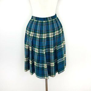 Vtg Arlure Blue Green White Plaid Skirt  |  Womens